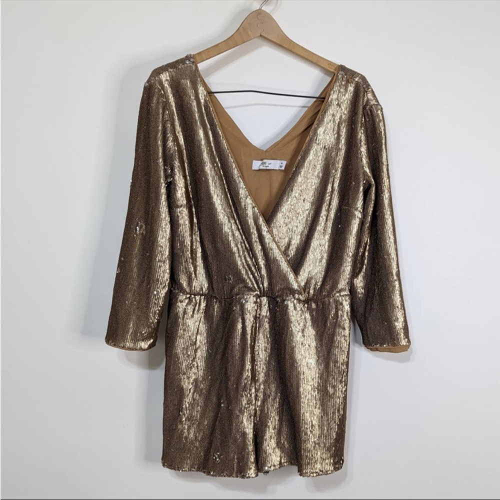 Gold sequins romper Ali & Jay